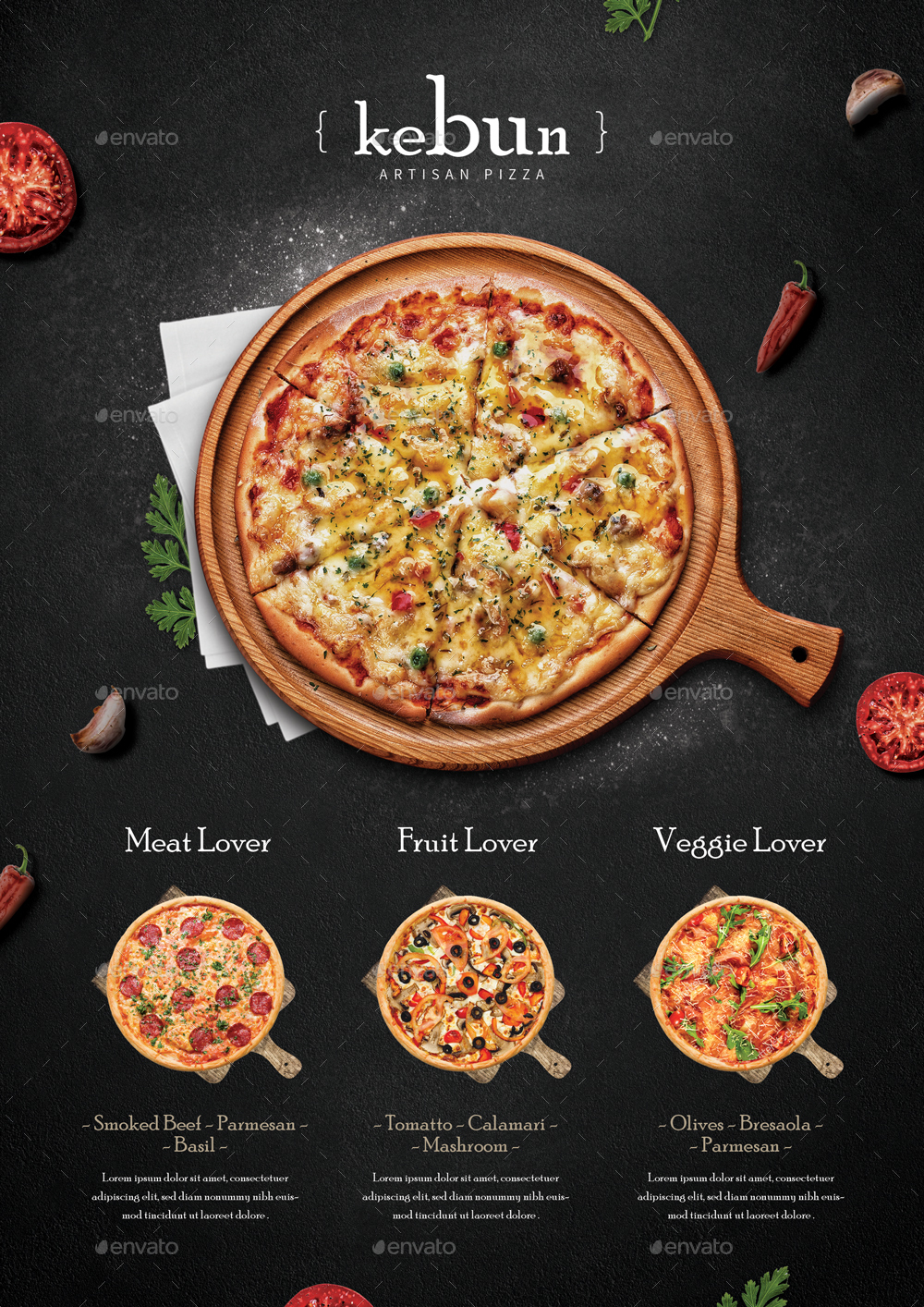 rustic pizza menu flyer by monogrph graphicriver pizza flyer